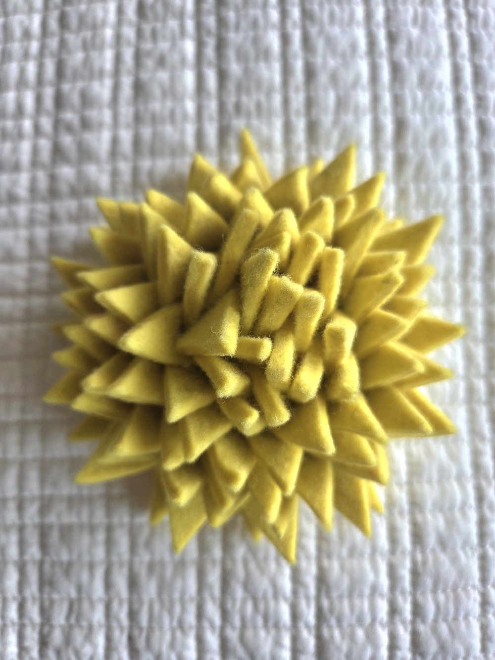Yellow Felt Flower Brooch - Women's Accessory